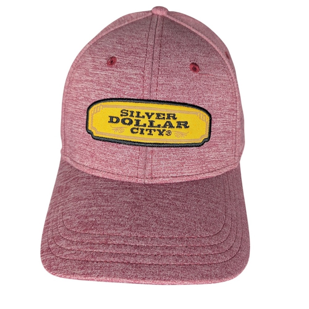 Silver Dollar City Outlaw Run‎ Baseball Cap Red Heathered Adjustable Velback